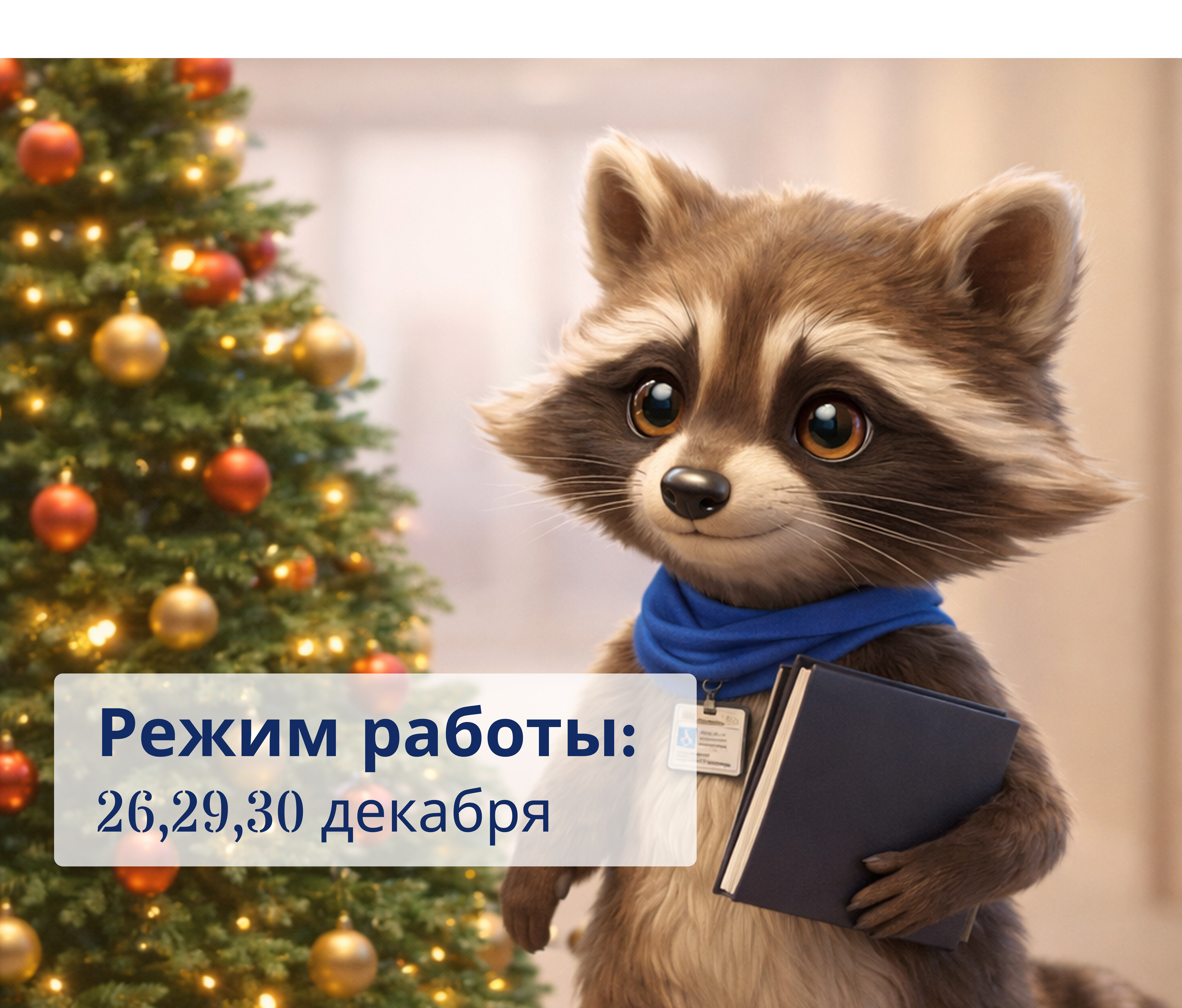 Режим работы 26, 29, 30 декабря!